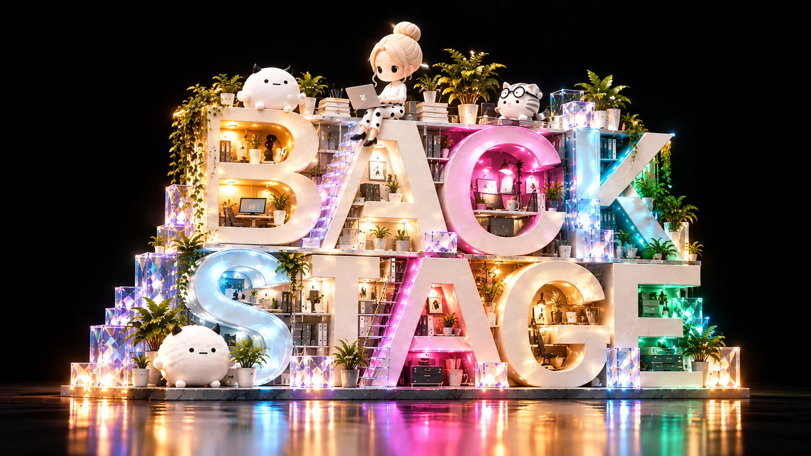 5つの世界の色に光るBACKSTAGE